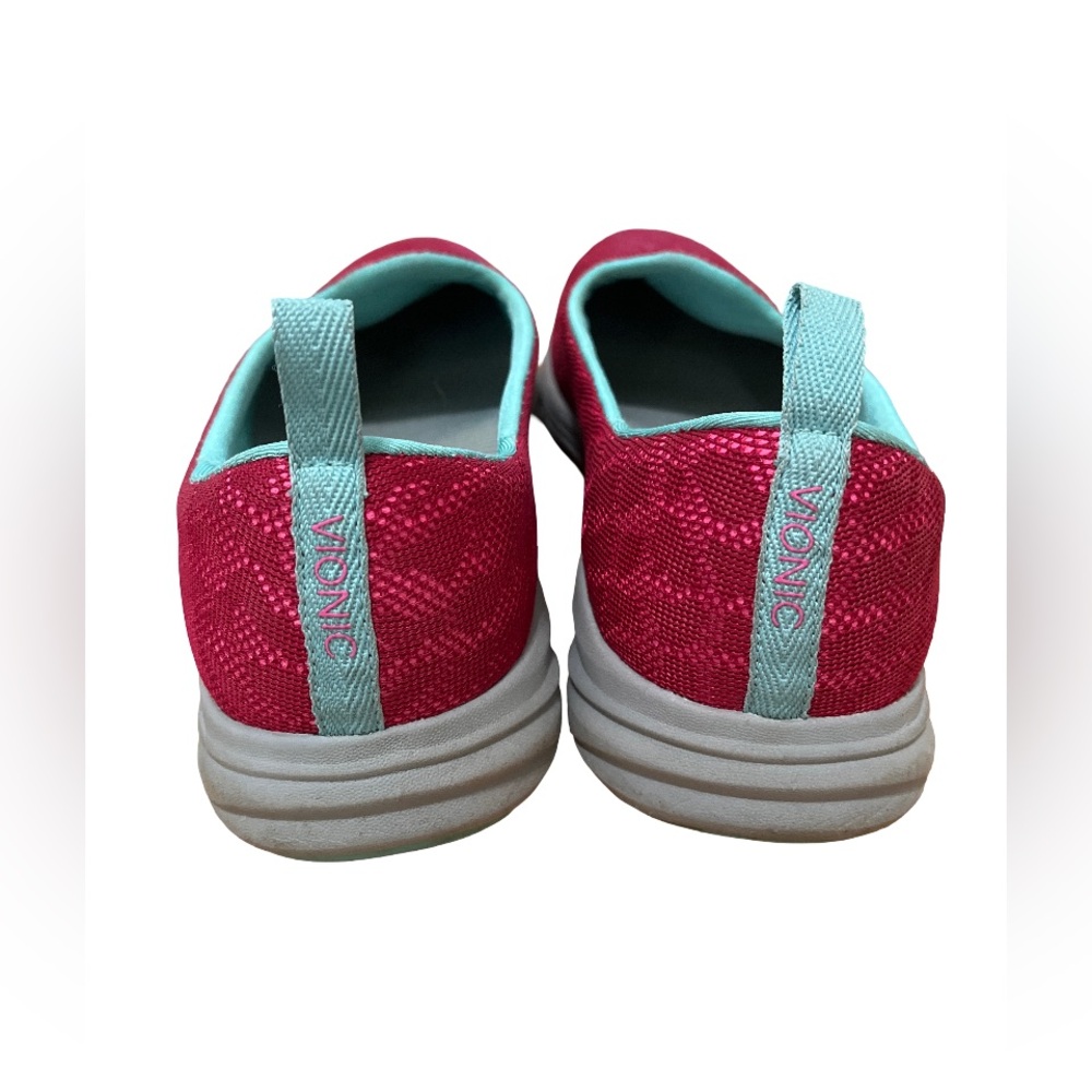 Vionic Womens 8.5 Pink Blue Slip On Sneakers Comfort Walking Shoes - Picture 4 of 5
